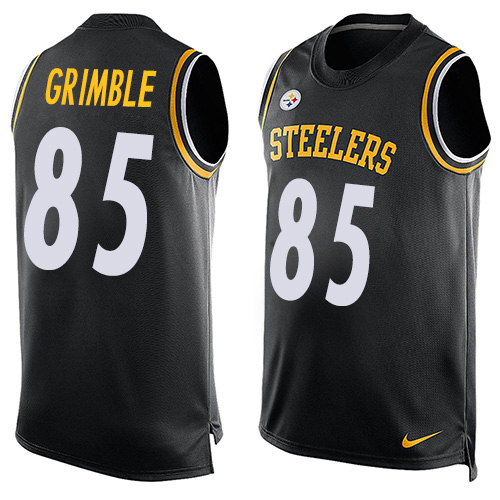 Men's Limited Xavier Grimble Nike Jersey Black - #85 Player Name & Number Tank Top NFL Pittsburgh Steelers